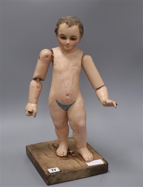 A South American painted wood Santos figure height 43cm